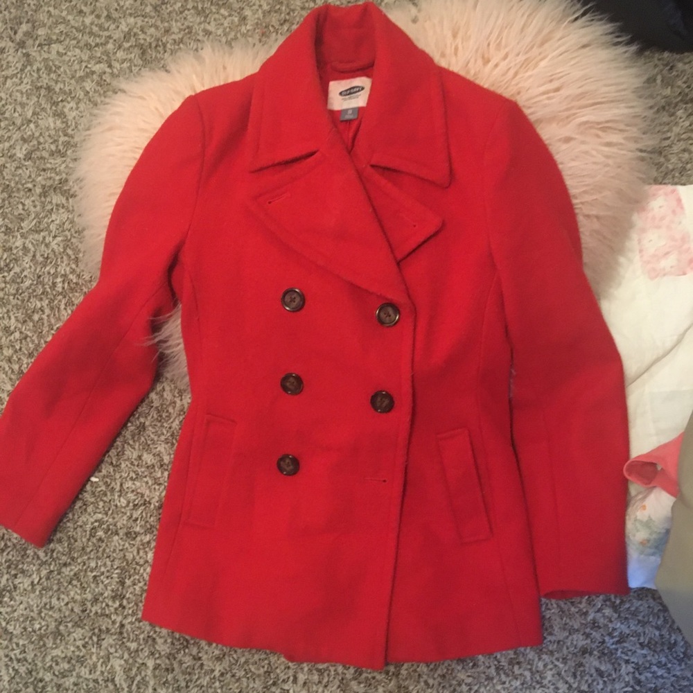 Old Navy XS Red Pea coat